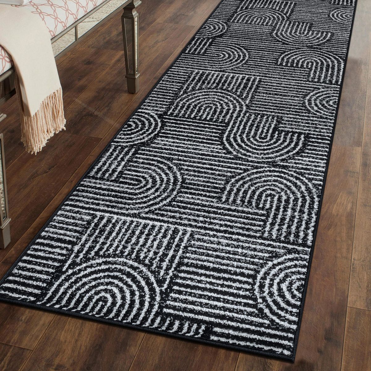 World Rug Gallery Bohemian Stipre Arch Design Area Rug: Geometric, Rectangle, Low Pile, Stain & Fade Resistant - thumbnail 10