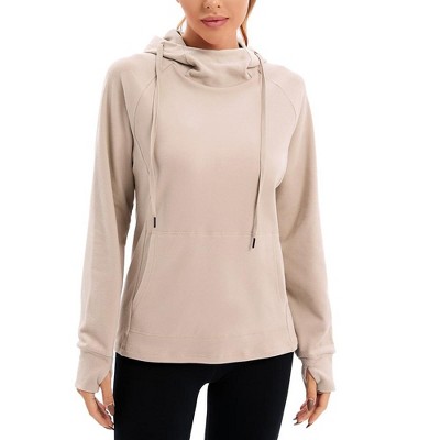 Women's Pullover Hoodie with Thumb Holes Long Sleeve Solid Tops for Women With Pocket
