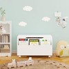 KTMBDW Wooden Toy Box, Kids Toy Storage Organizer with Front Bookshelf, Safety Hinge, Boys Girls Toy Chest Bench for Playroom Kids Room, White - 2 of 4