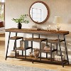 Tribesigns Farmhouse Long Console Table with Storage Shelves, 70.9-Inch Industrial Sofa Table for Living Room, Hallway, Foyer, Rustic Brown - 3 of 4