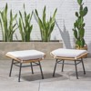 DSVIMOY Patio Ottomans, 2-Piece Outdoor Ottoman, Patio Foot Rest with Cushions, Beige, 23.75"*17.75"*15.25" - 3 of 4