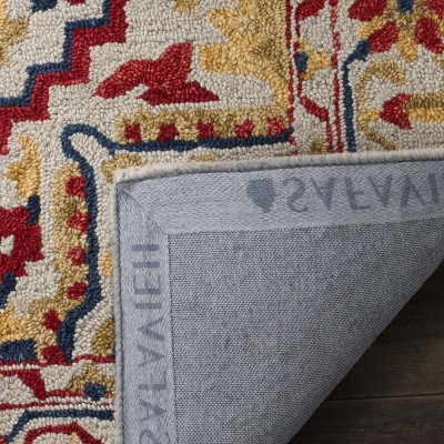 Handmade Ivory Geometric Wool Area Rug 3' x 5'