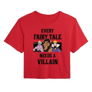 Women's - Disney Villains - Every Fairy Tale Needs A Villain Cropped Graphic T-Shirt - 1 of 4