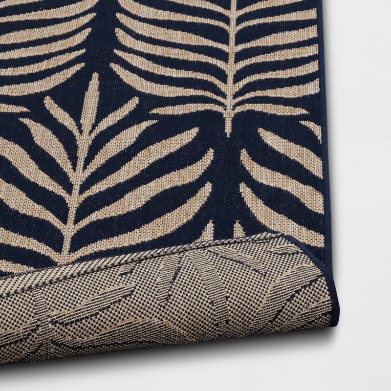 Vintage Palms Rectangular Woven Indoor Outdoor Area Rug Tan/Blue - Threshold™, 5 of 9
