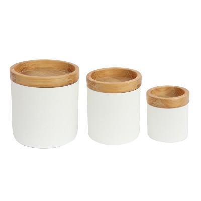 VIP Metal 8.75 in. Blue Round Canister with Top Set of 3