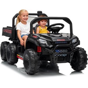 24V 4WD All-Terrain Kids Electric Ride-on Dump Truck,2-Seater with Remote Control,Dump Bed - 1 of 4