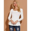 Allegra K Women's Long Sleeve Scoop Neck Casual Peplum Shirt - 3 of 4