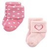 Hudson Baby Infant Girls Cotton Rich Newborn and Terry Socks, Modern Rainbow - 4 of 4
