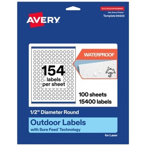 Avery Outdoor Waterproof Labels, 0.5" Diameter Round - 1 of 4