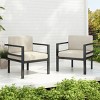 Modern Outdoor Lounge Chair, Patio Armrest Sofa, Chaise Lounges with Aluminum Frame and Weather-Resistant Cushions-Coolbibila - 2 of 4