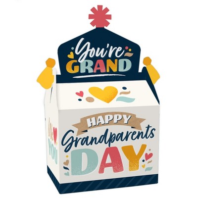 Big Dot of Happiness Happy Grandparents Day - Treat Box Party Favors - Grandma & Grandpa Party Goodie Gable Boxes - Set of 12