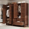Coolmee Armoire Wardrobe Closet with 4 Doors, 72" Wooden Wardrobe Cabinet with Hanging Rod, Freestanding Tall Clothing Armoire Cabinet - 4 of 4