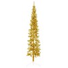 vidaXL Christmas Tree Decoration Slim Artificial Half Xmas Tree with Stand - Gold 82.7" - 2 of 4