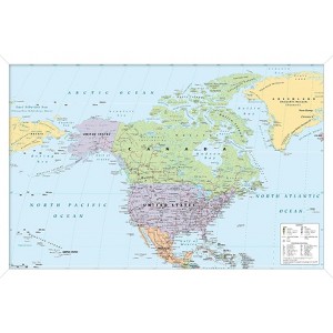Trends International North America Map 2024 Framed Wall Poster Prints - 1 of 4