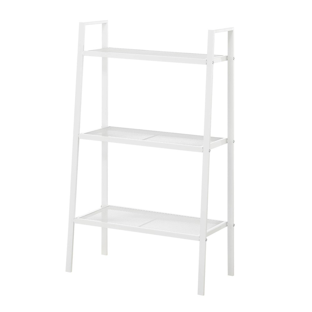 40.75" 3 Tier Metal Plant Stand White - Breighton Home: Freestanding Ladder Shelf for Indoor & Outdoor Use