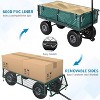 Steel Garden Cart, 500 Lbs Heavy-Duty Garden Wagon Cart Pullable on Wheels,Metal Yard Utility Wagon Carts with Removable Cart Liner - 3 of 4