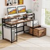 Tangkula 67" Computer Desk w/ Monitor Stand & File Drawer Power Outlets & USB Ports - 3 of 4