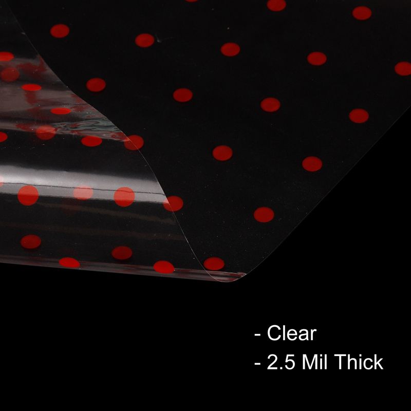 Unique Bargains Clear Flower Wrapping Paper 98ft x 16in Wrap Roll Gift Wrapping 2.5 Mil Thick Film Red Polka Dots, 4 of 7