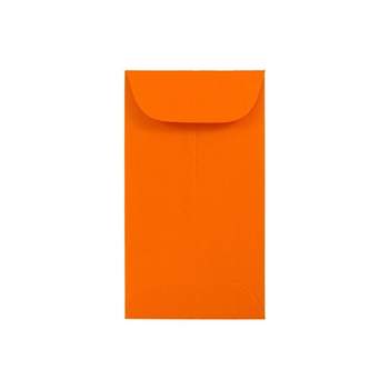 JAM Paper #6 Coin Business Colored Envelopes 3.375 x 6 Orange Recycled 356730558B
