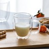 Slickblue Double-Wall Glass Coffee Mugs Set - 12.3oz, Clear, 4-Pack - 4 of 4