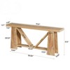 Gulches Farmhouse Console Table, 2-Tier, Natural Brown Wood, Extra Long 70.9", Sofa/Entryway/Hallway Table - 4 of 4