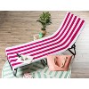 Design Imports Pink Stripe Lounge Chair Beach Towel With Top Fitted Pocket 26X82 - 4 of 4