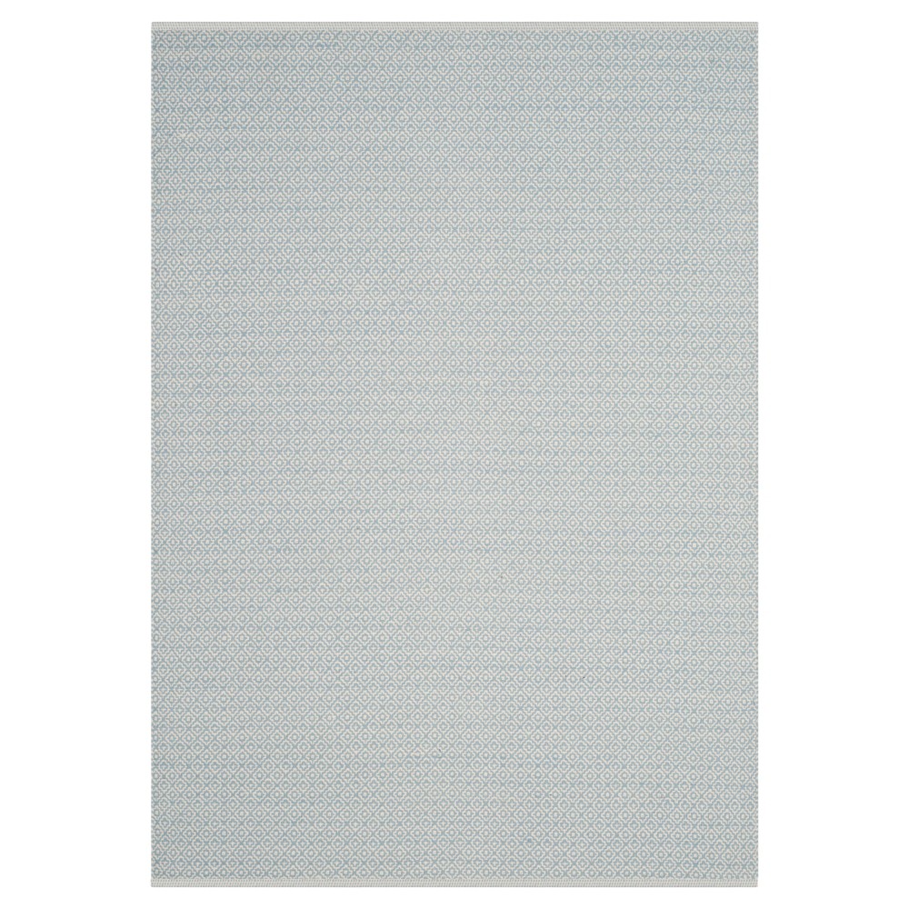 Ivory/Light Blue Geometric Flatweave Woven Area Rug 4'x6' - Safavieh