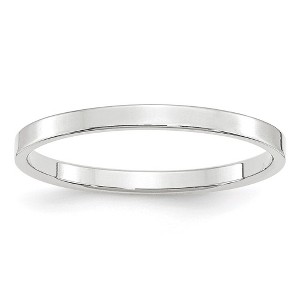Black Bow Jewelry 2mm 14K Rose, White, or Yellow Gold Lightweight Flat Standard Fit Band - 1 of 4