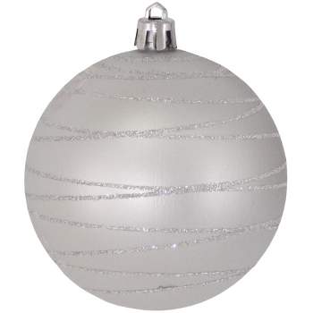 Christmas by Krebs 4ct Dove Gray and Silver Tangles Shatterproof Matte Christmas Ball Ornaments 3.25" (80mm)