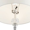 Barnes and Ivy Romley Traditional 3-Piece Floor and Table Lamp Set Silver Clear Chrome Finish Crystal Metal White Shade Living Room Bedroom Bedside - 4 of 4