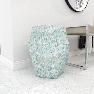 Natural Wood and Shell Round Accent Table