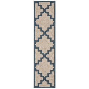 Landry Scalloped Lattice Patio Rug Gray/Blue - 1 of 3