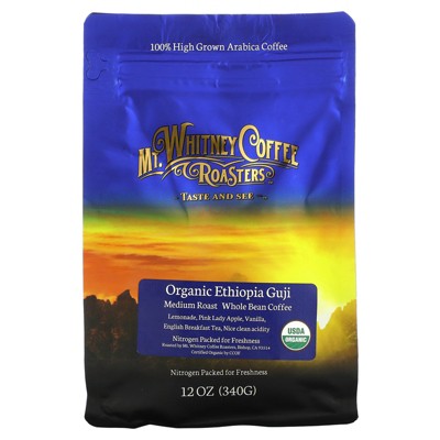 Mt. Whitney Coffee Roasters Organic Ethiopia Guji, Whole Bean Coffee ...