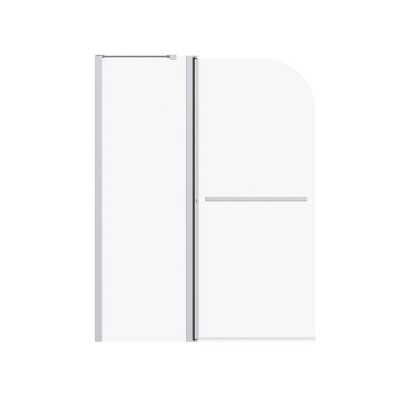 Frameless Folding Shower Doors for Bathtub,(6mm) Thick SGCC Tempered Glass Door, Bathroom Pivot Tub Glass Door, Matte Black