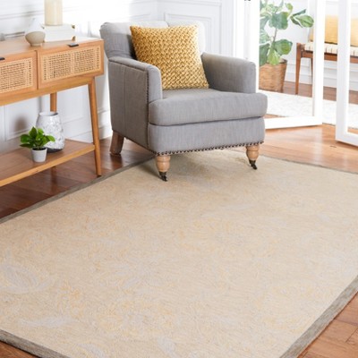 Ivory Elegance Hand-Knotted Wool Rectangular Area Rug
