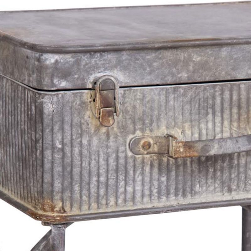 Distressed Metal Suitcase Side/End Table - Foreside Home and Garden, 4 of 6