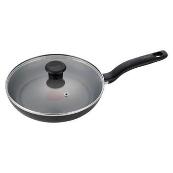 T-fal 10" Frying Pan with Lid, Simply Cook Nonstick Cookware Black