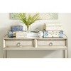 Olivia & May Set of 2 Mother of Pearl Box with Hinged Lid Blue - Coastal Style Keepsake Storage - 4 of 4