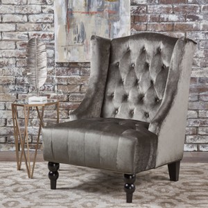 Toddman High-Back New Velvet Club Chair - Christopher Knight Home - 1 of 4