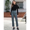 Allegra K Women's Plaid Tartan High Waisted Button Casual Pants - 3 of 4