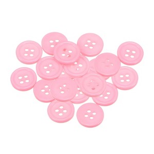Unique Bargains Sewing Resin Round Flat 4-Hole Replacement Craft Buttons 20 Pcs - 1 of 4