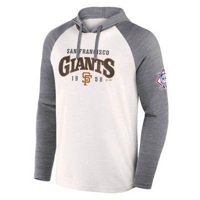 MLB San Francisco Giants Men's White Long Sleeve Lightweight Bi-Blend Hooded Sweatshirt