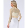 INSPIRE CHIC Women's Sheer Elegant Wedding Open Front Crop Bolero Shrugs - 4 of 4