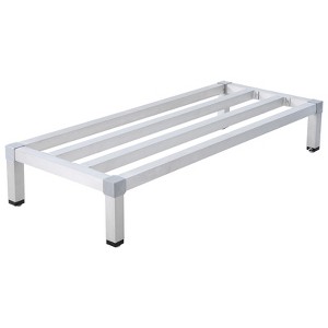 Aluminum Dunnage Rack 24 in x 14 in x 12in, 1000 LB Capacity, Low Shelf for Storage Off The Floor in Kitchens, Supermarkets, and Grocery Stores - 1 of 4
