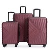 Modern luggage set (3pc) with impact-resistant ABS construction, multi-directional spinner wheels, and TSA lock protection. - 4 of 4