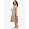 Jessica London Women's Plus Size Stretch Cotton Sleeveless Shirtdress - 4 of 4