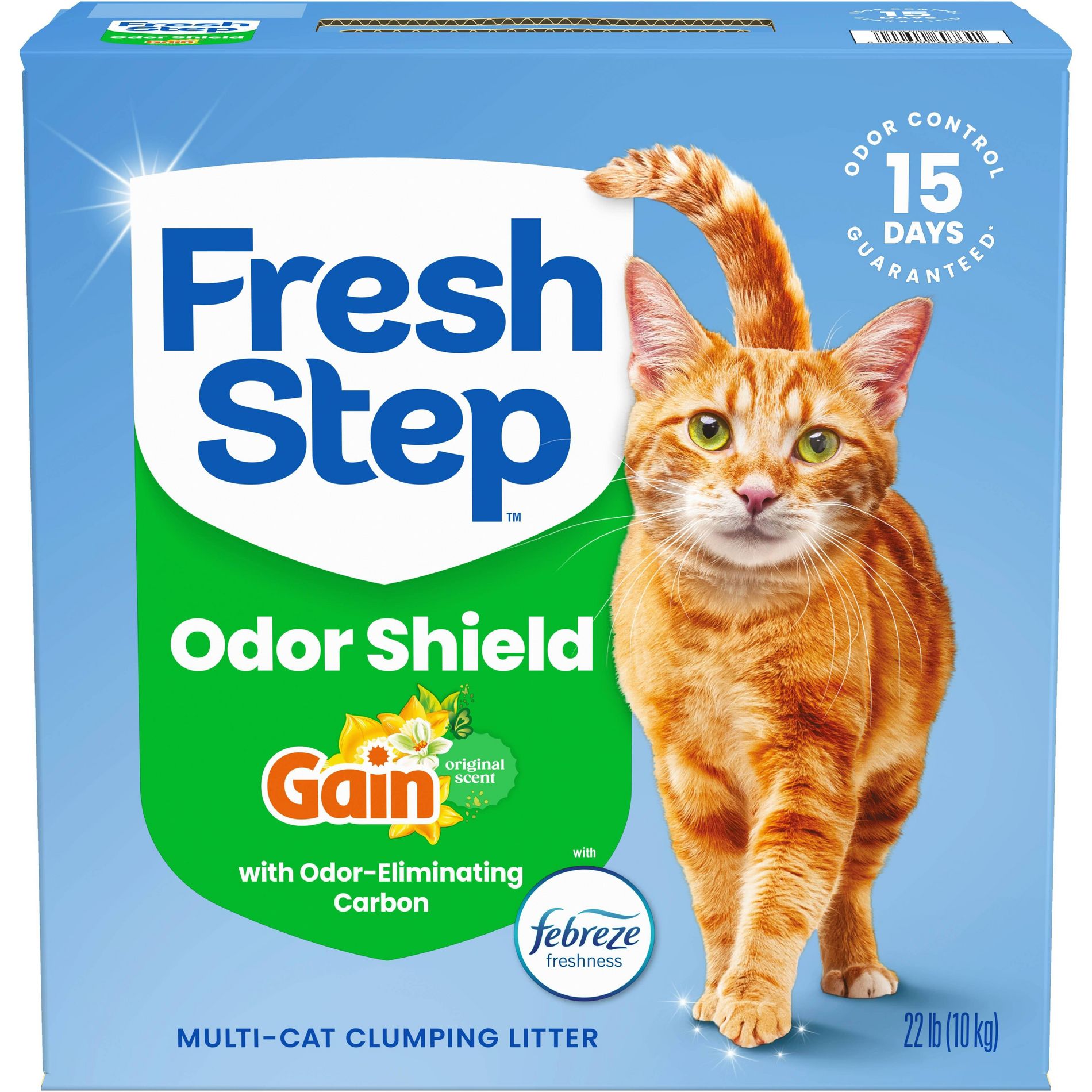 Fresh Step Odor Shield Gain Scented Clumping Cat and Kitty Litter - 22lbs