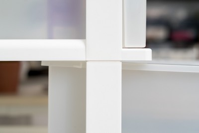 White Plastic 4-Drawer Storage Chest with Casters