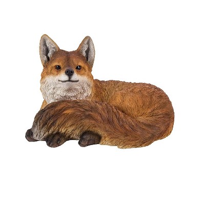 10" Polyresin Laying Down Fox Statue White - Hi-Line Gift