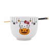 Silver Buffalo Sanrio Hello Kitty Pumpkin Boo 20-Ounce Ceramic Ramen Bowl and Chopstick Set - 2 of 4